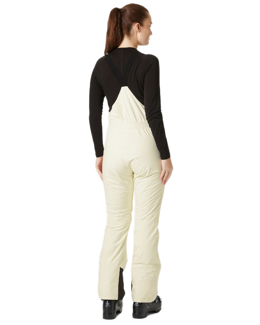 Snow Coloured Helly Hansen Womens Legendary Insulated Bib Pants on white background