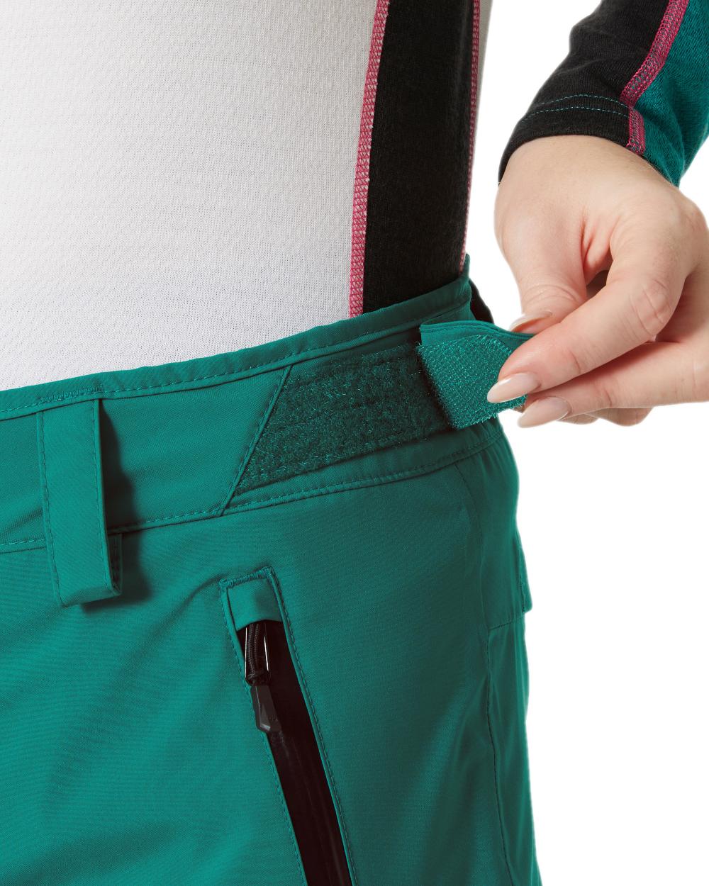 Emerald Coloured Helly Hansen Womens Legendary Insulated Ski Pants on white background