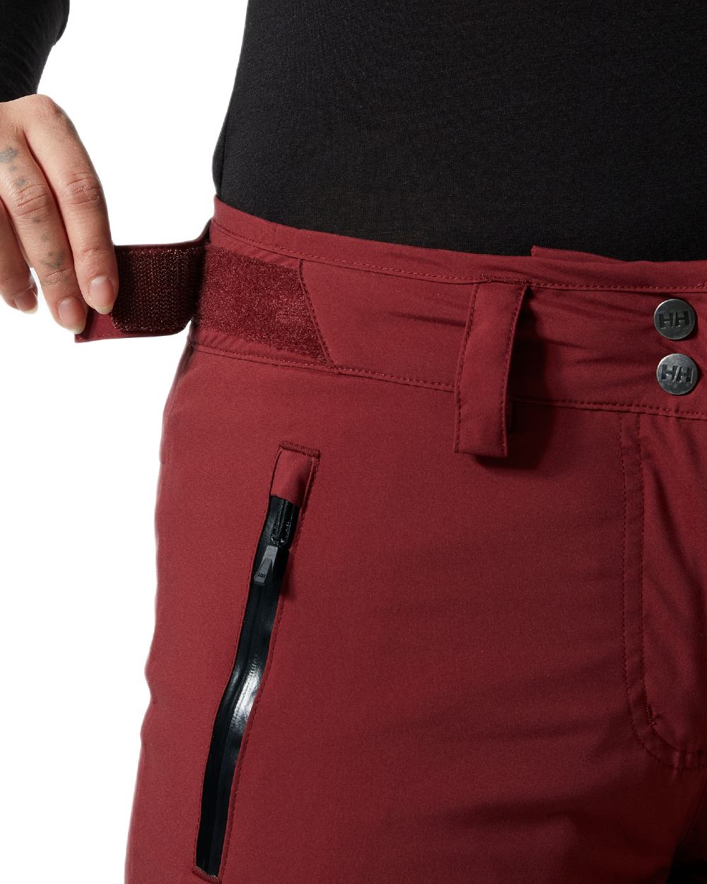 Mars Red Coloured Helly Hansen Womens Legendary Insulated Ski Pants on white background