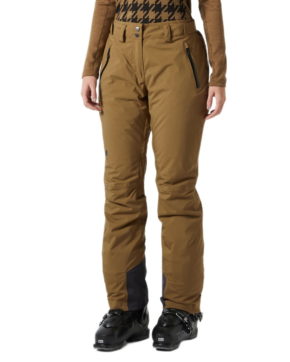 Sepia Coloured Helly Hansen Womens Legendary Insulated Ski Pants on white background