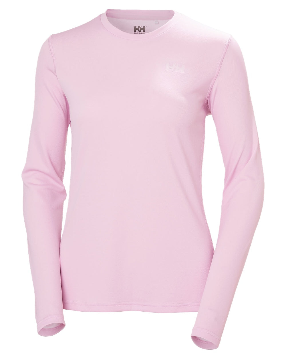 Cherry Blossom coloured Helly Hansen Womens Lifa Active Solen Long Sleeve Base Layer on white background