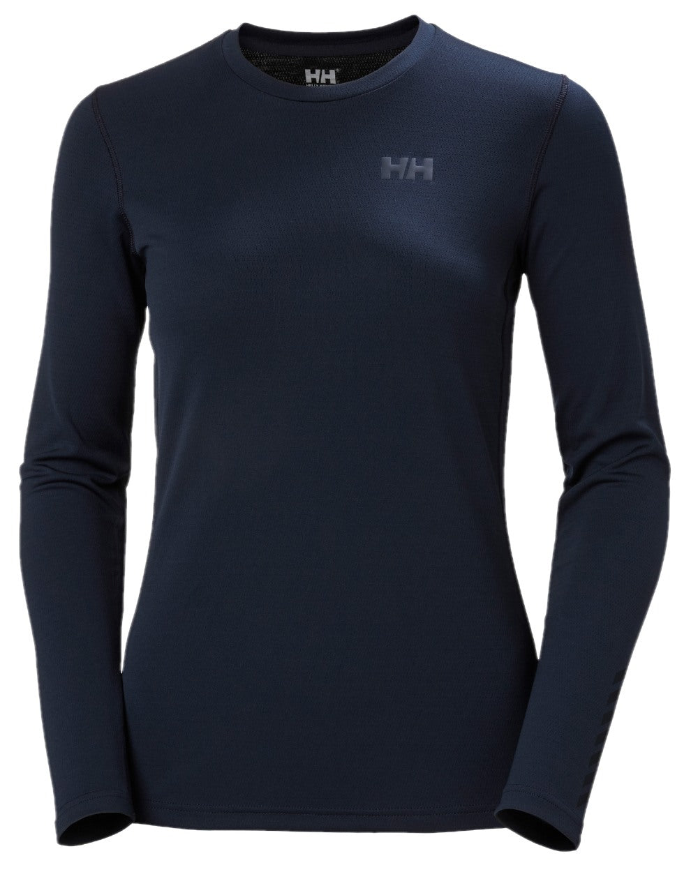 Navy Coloured Helly Hansen Womens Lifa Active Solen Long Sleeve Base Layer on white background