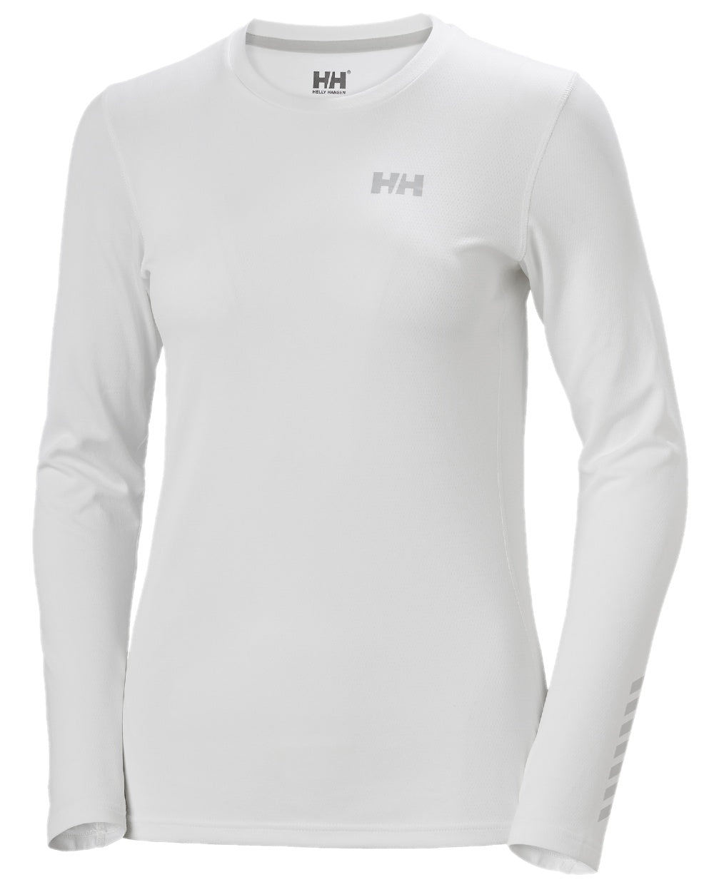 White Coloured Helly Hansen Womens Lifa Active Solen Long Sleeve Base Layer on white background
