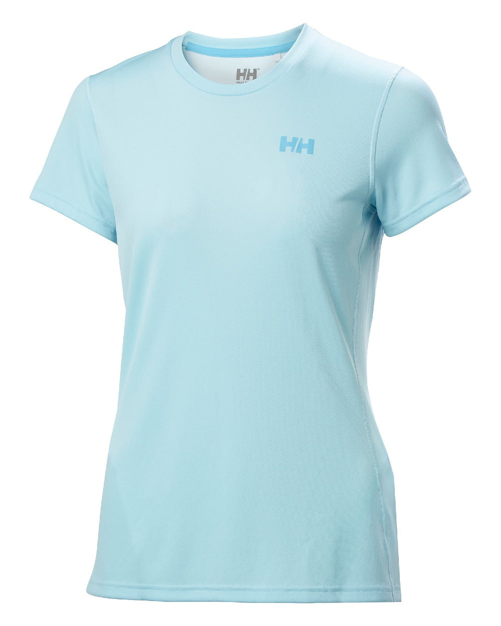Light Cyan coloured Helly Hansen Womens Lifa Active Solen T-Shirt on white background