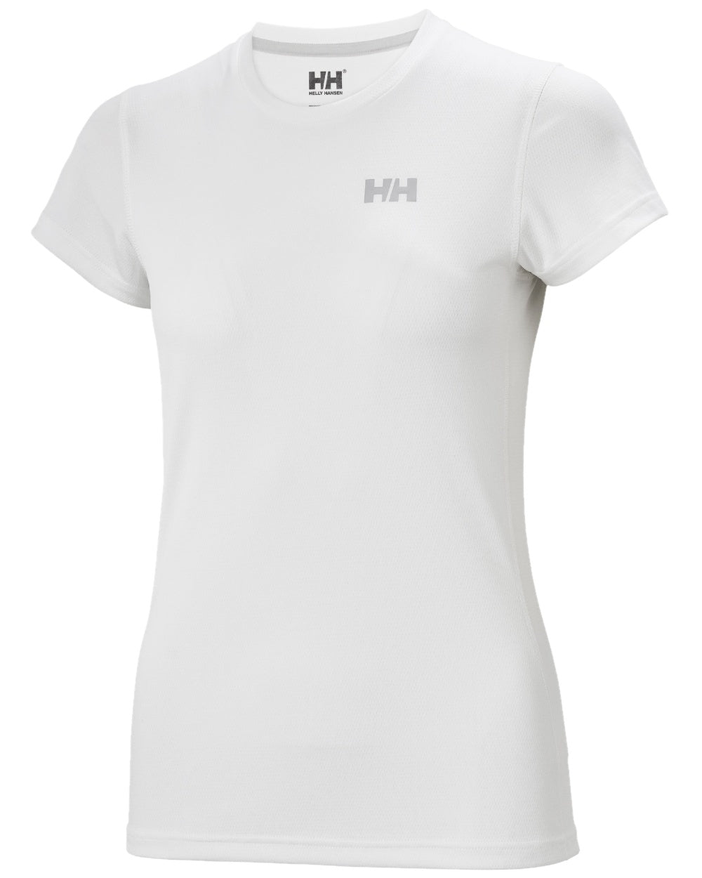 White coloured Helly Hansen Womens Lifa Active Solen T-Shirt on white background