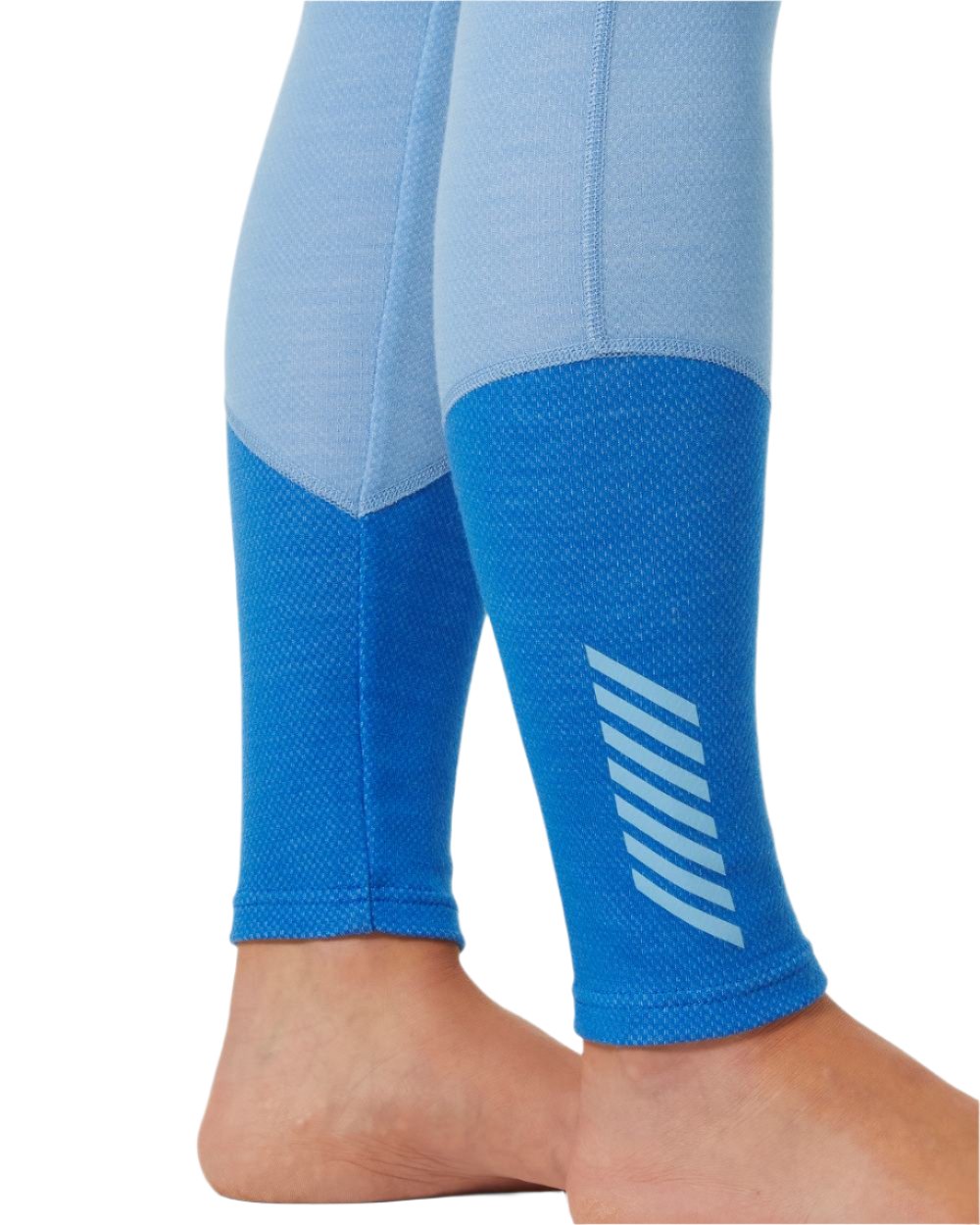 Bright Blue Coloured Helly Hansen Womens Lifa Merino Midweight 2-In-1 Base Layer Pants on white background