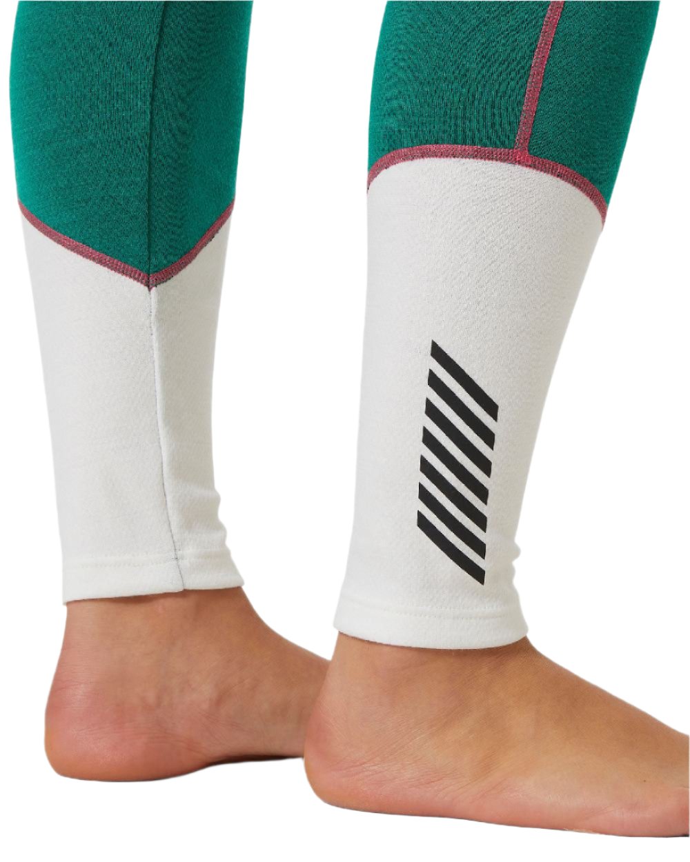 Emerald Coloured Helly Hansen Womens Lifa Merino Midweight 2-In-1 Base Layer Pants on white background