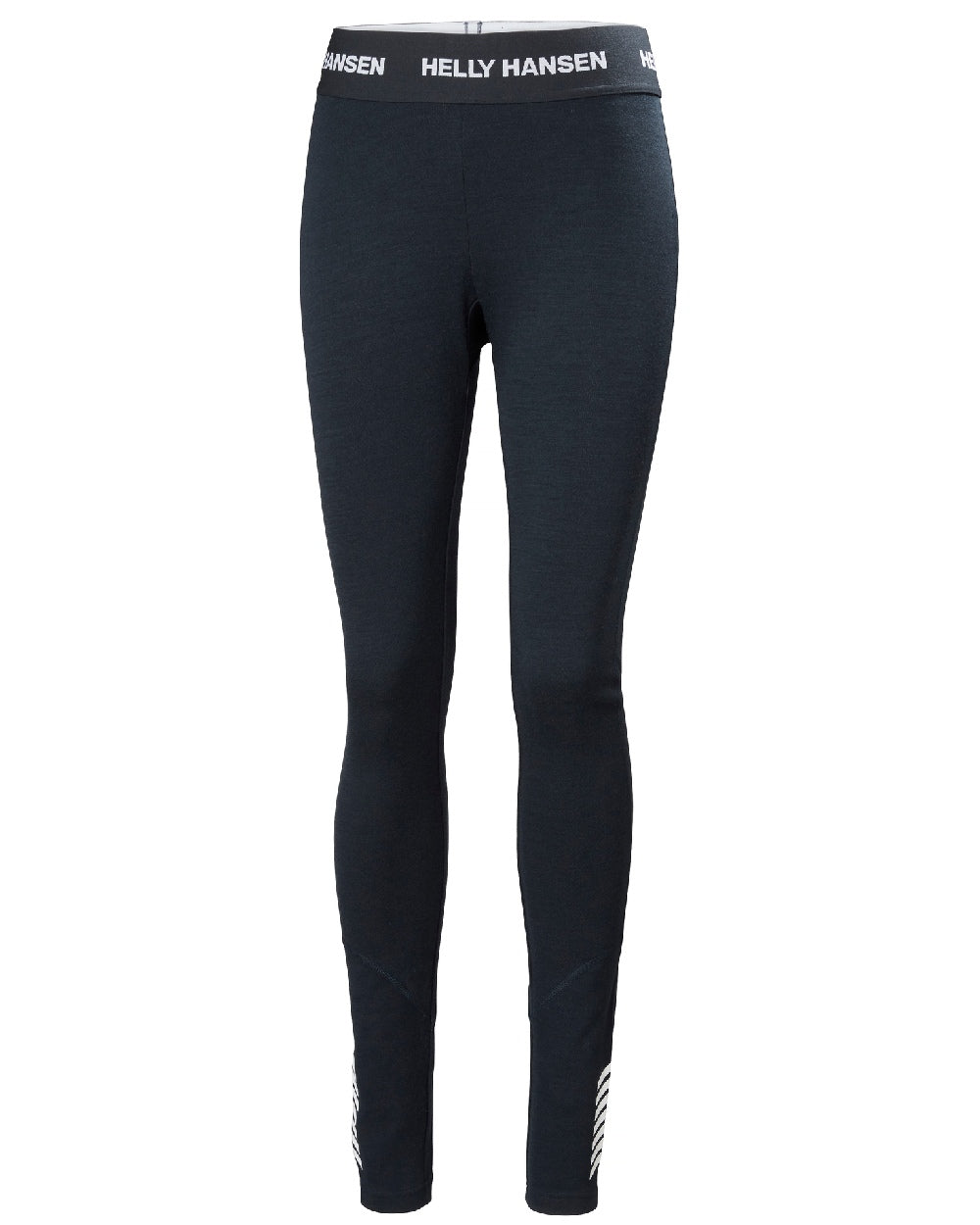 Navy Coloured Helly Hansen Womens Lifa Merino Midweight 2-In-1 Base Layer Pants on white background