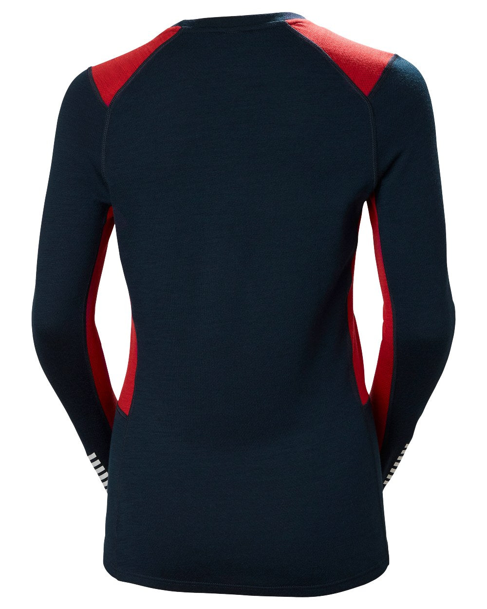 Navy Coloured Helly Hansen Womens Lifa Merino Midweight Crew Base Layer on white background