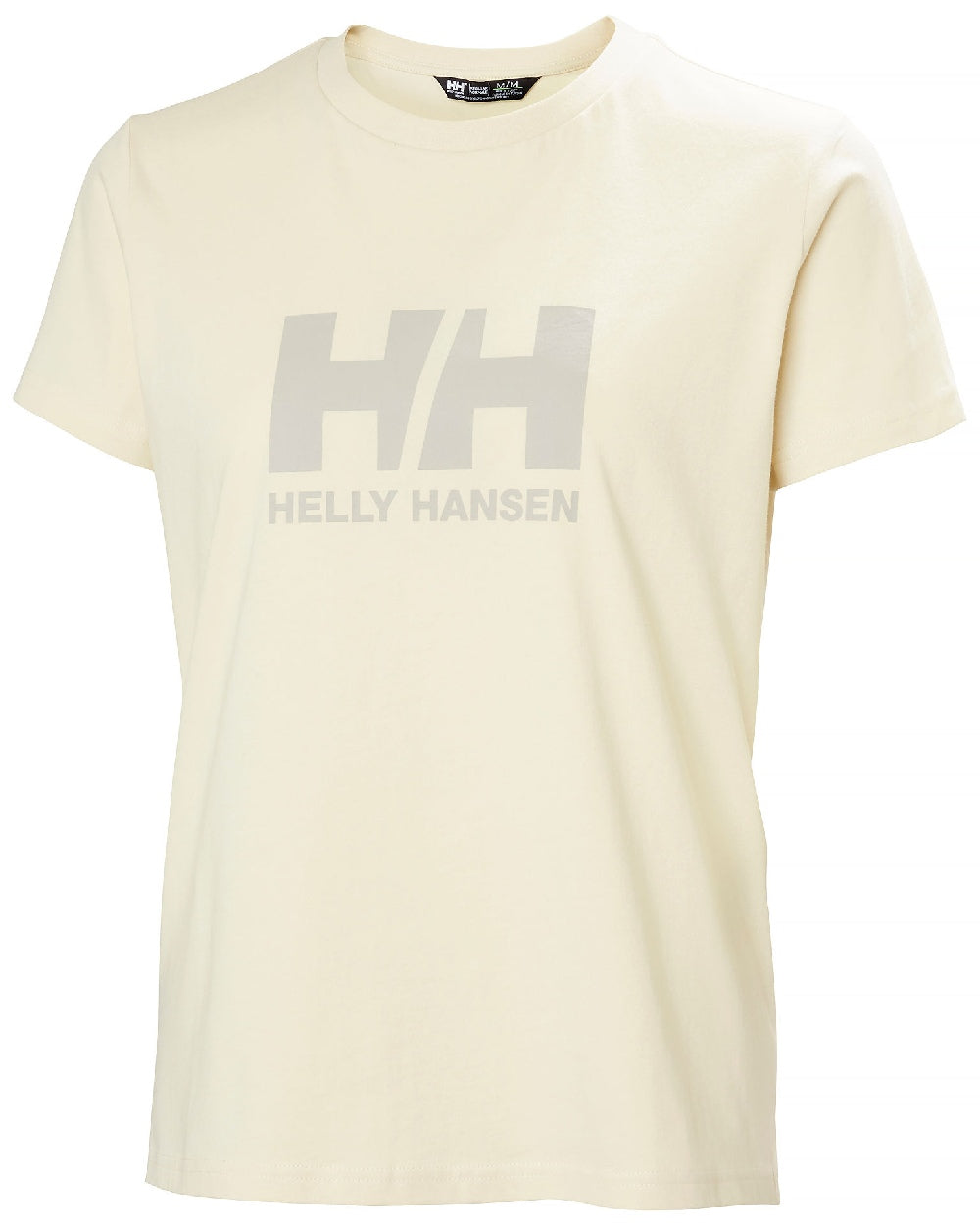 Cream Coloured Helly Hansen Womens Logo T-Shirt 3.0 on white background