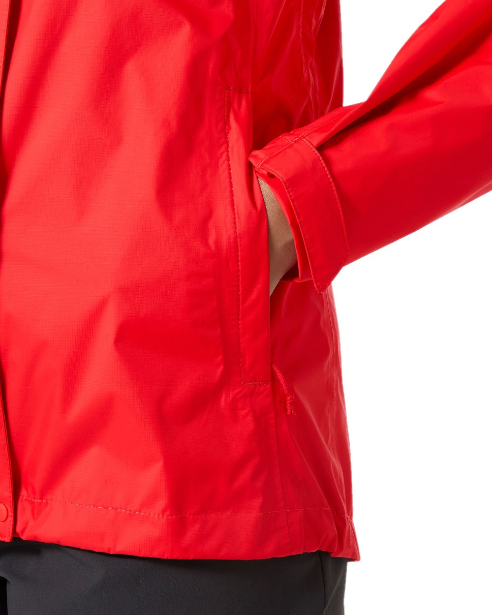 Alert Red coloured Helly Hansen Womens Loke Jacket 2.0 on white background