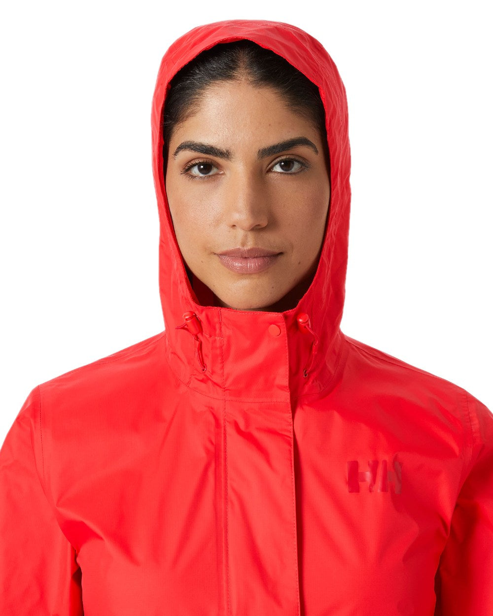 Alert Red coloured Helly Hansen Womens Loke Jacket 2.0 on white background