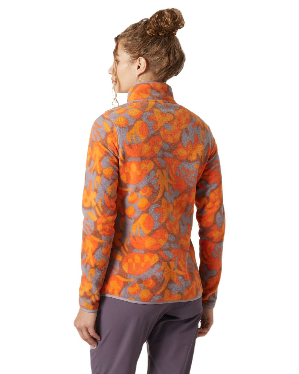Bonfire Bruce coloured Helly Hansen Womens Maridalen Printed Fleece Jacket on white background