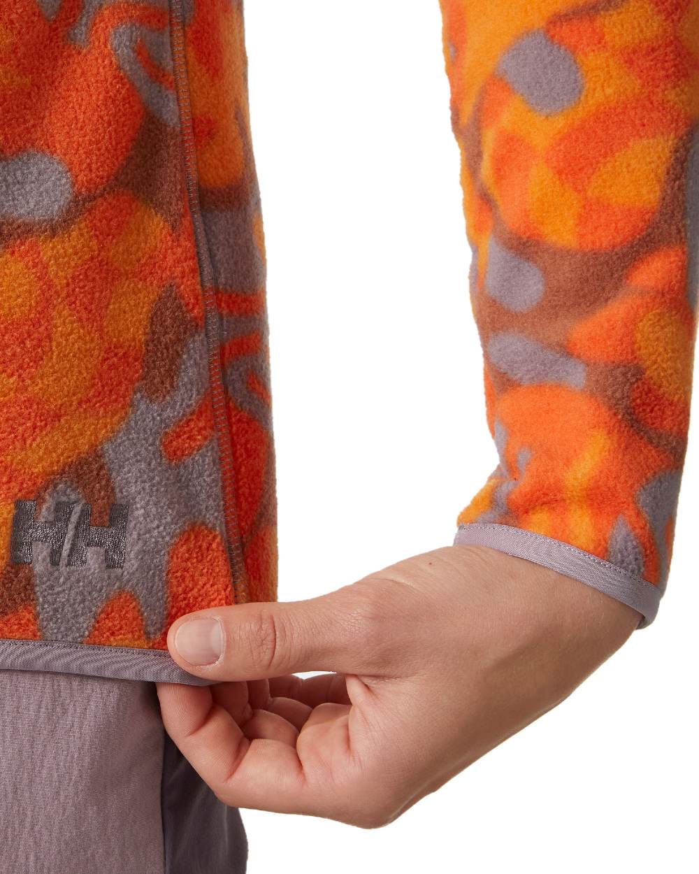 Bonfire Bruce coloured Helly Hansen Womens Maridalen Printed Fleece Jacket on white background