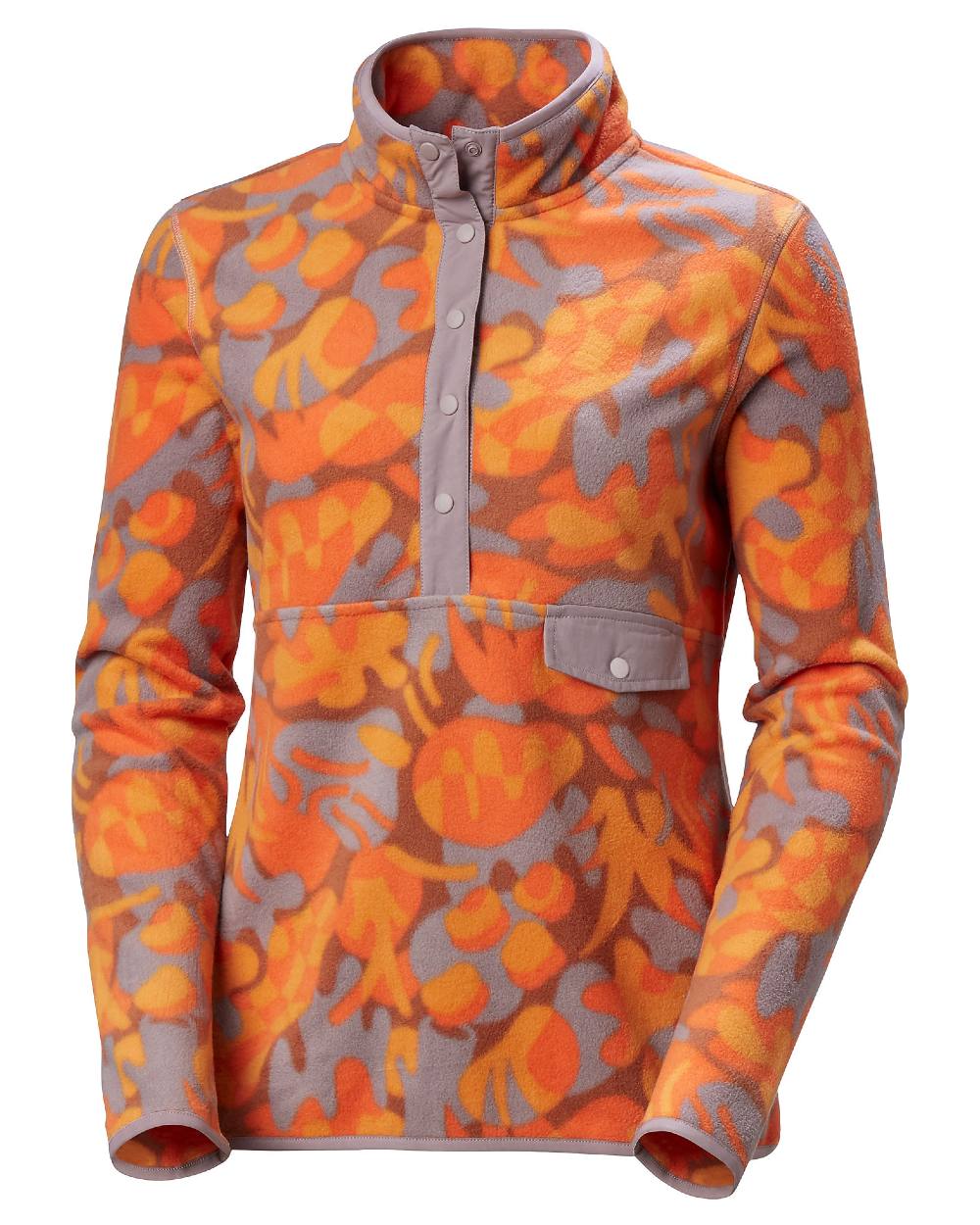 Bonfire Bruce coloured Helly Hansen Womens Maridalen Printed Fleece Jacket on white background