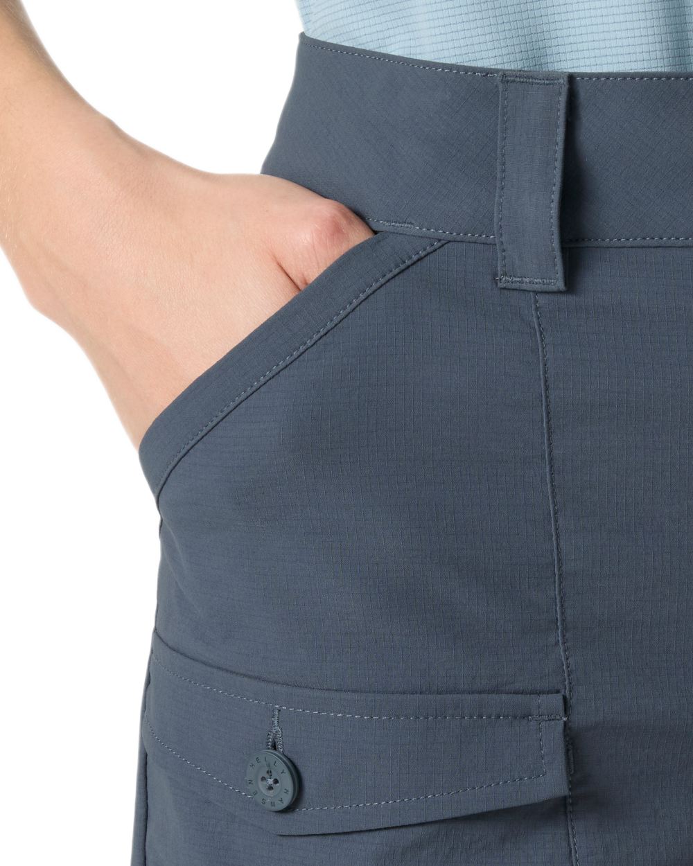 Alpine Frost coloured Helly Hansen Womens Maridalen Shorts on white background