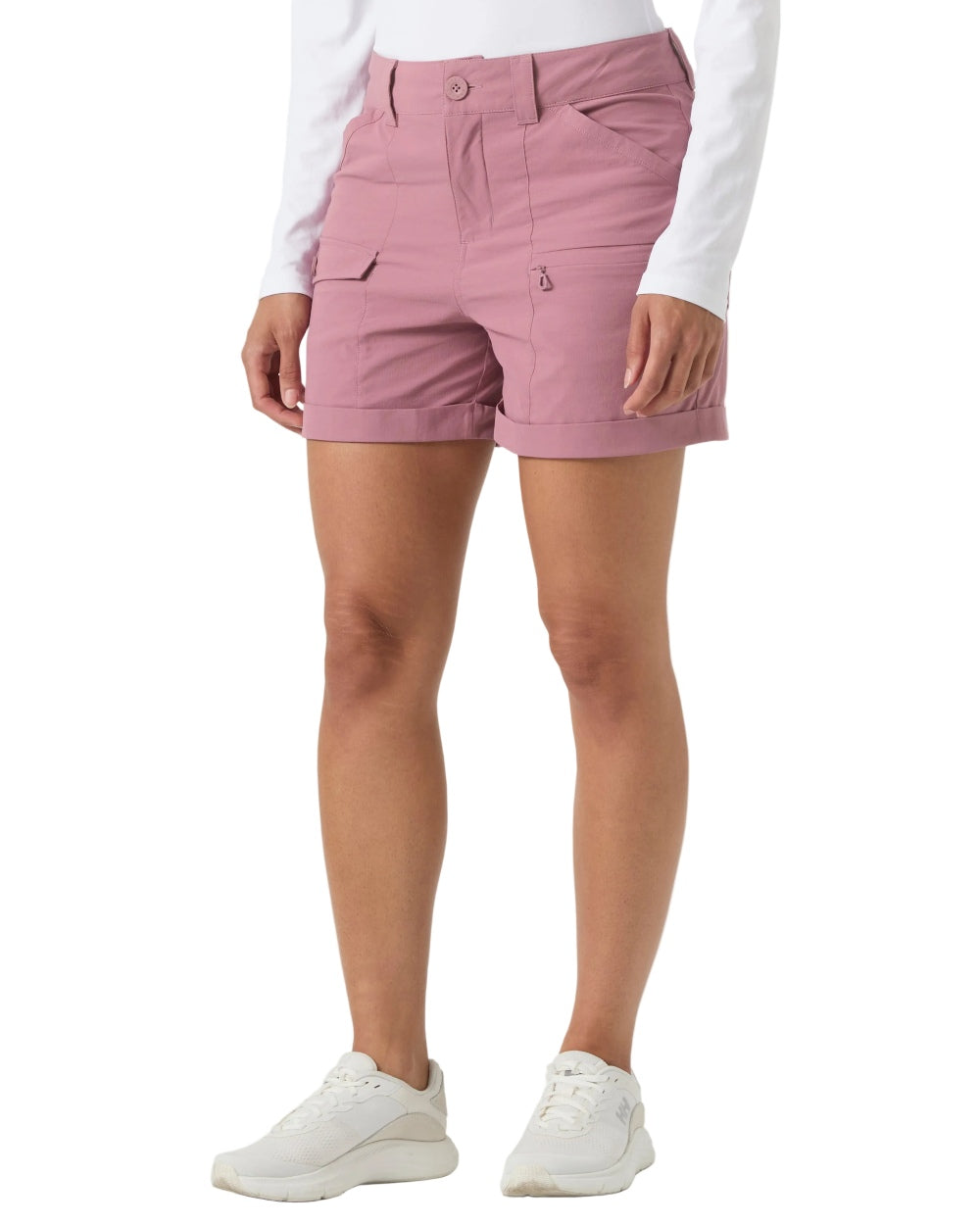 Wildberry coloured Helly Hansen Womens Maridalen Shorts on white background