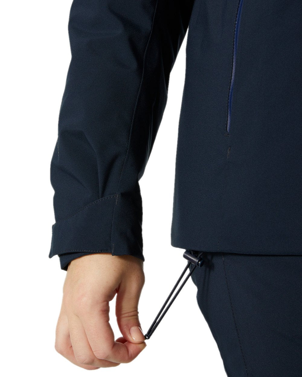 Navy Coloured Helly Hansen Womens Motionista Lifaloft Ski Jacket on white background