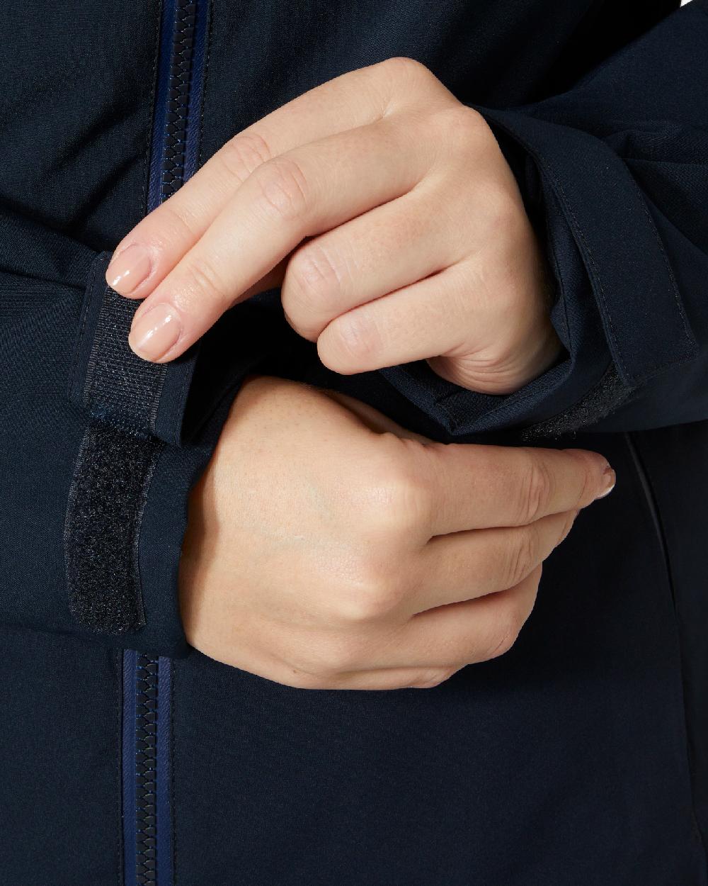 Navy Coloured Helly Hansen Womens Motionista Lifaloft Ski Jacket on white background