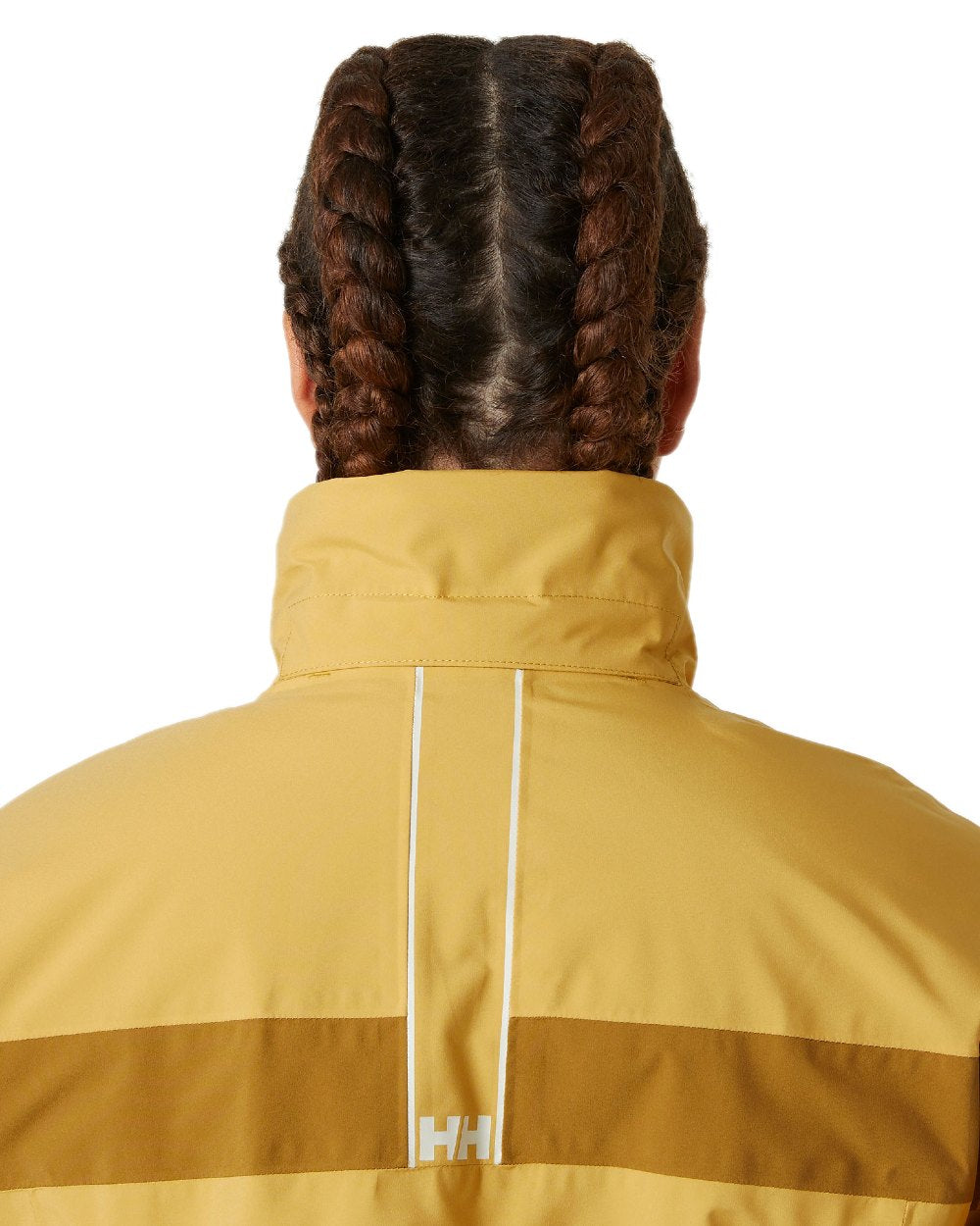 Sand Coloured Helly Hansen Womens Motionista Lifaloft Ski Jacket on white background