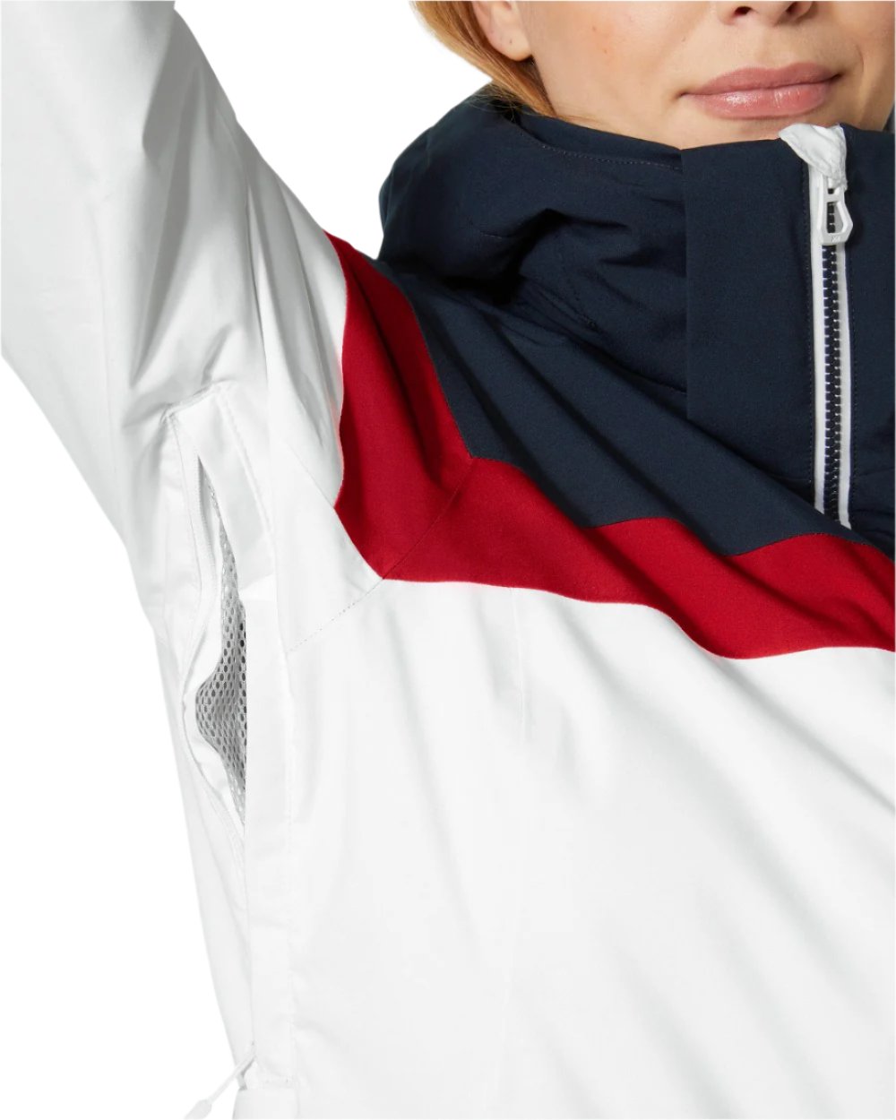 White Coloured Helly Hansen Womens Motionista Lifaloft Ski Jacket on white background