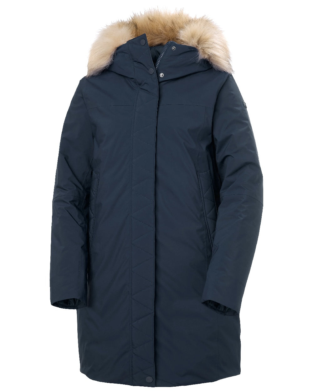 Navy Coloured Helly Hansen Womens Nesna Parka on White Background