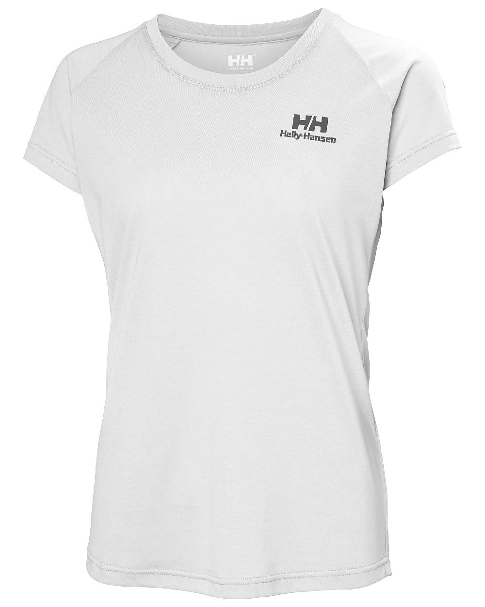 White coloured Helly Hansen Womens Nord Graphic Drop T-Shirt on white background