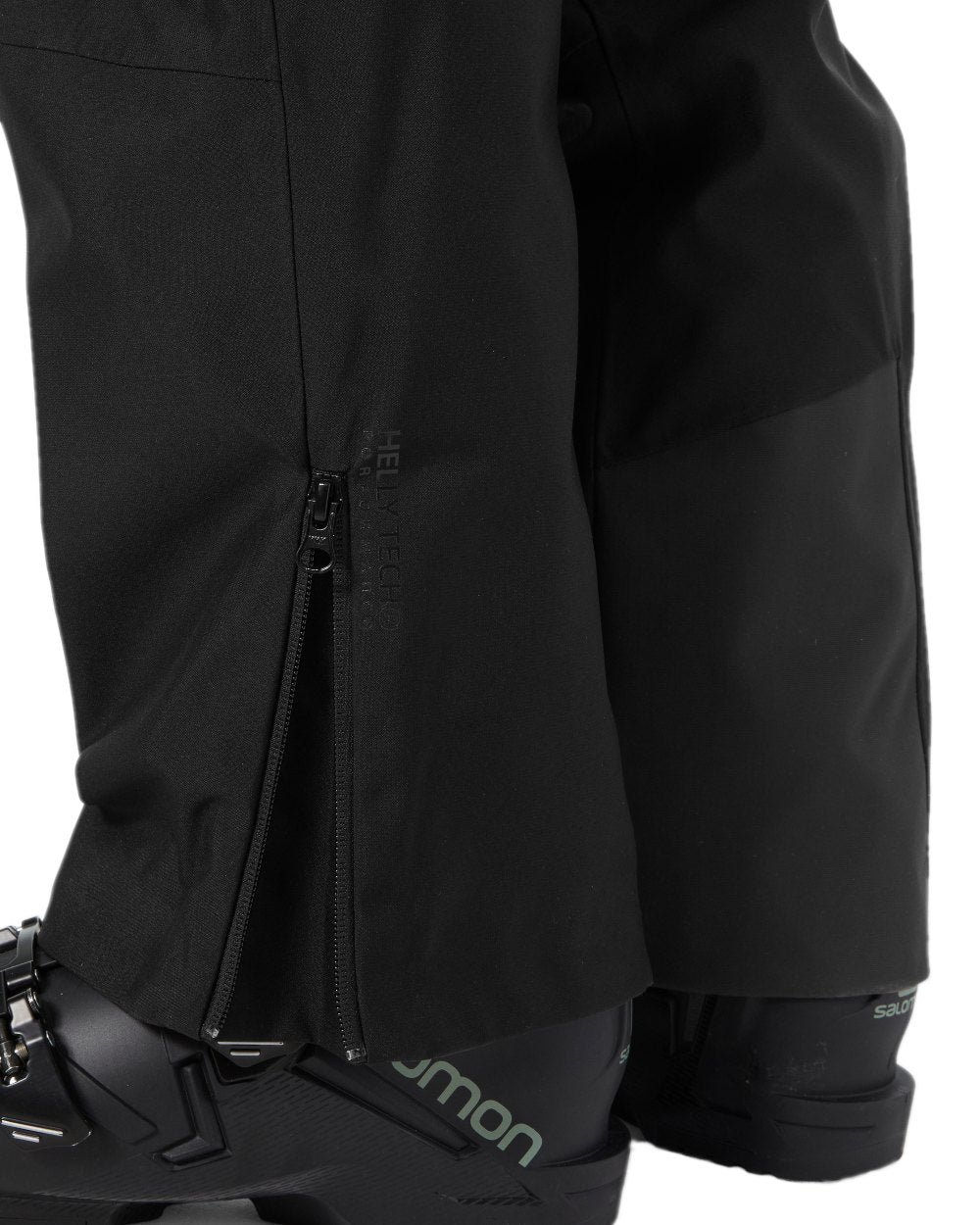 Black Coloured Helly Hansen Womens Powderqueen Bib Pant on white background