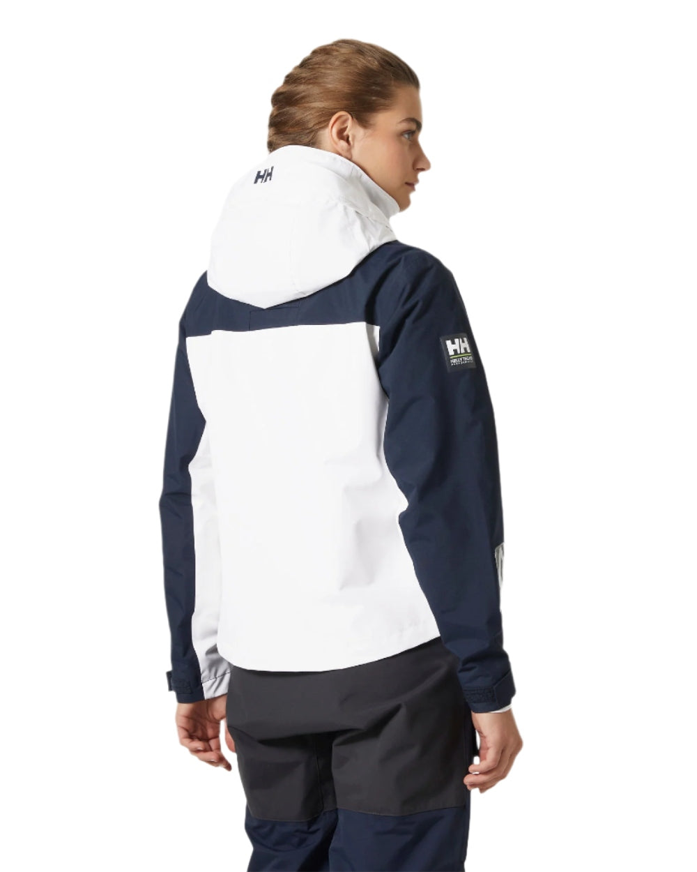 White coloured Helly Hansen Womens Quayside Jacket on white background