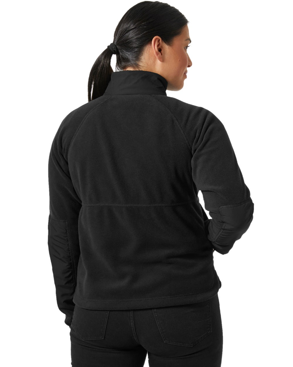 Black coloured Helly Hansen Womens Rig Fleece Jacket on white background