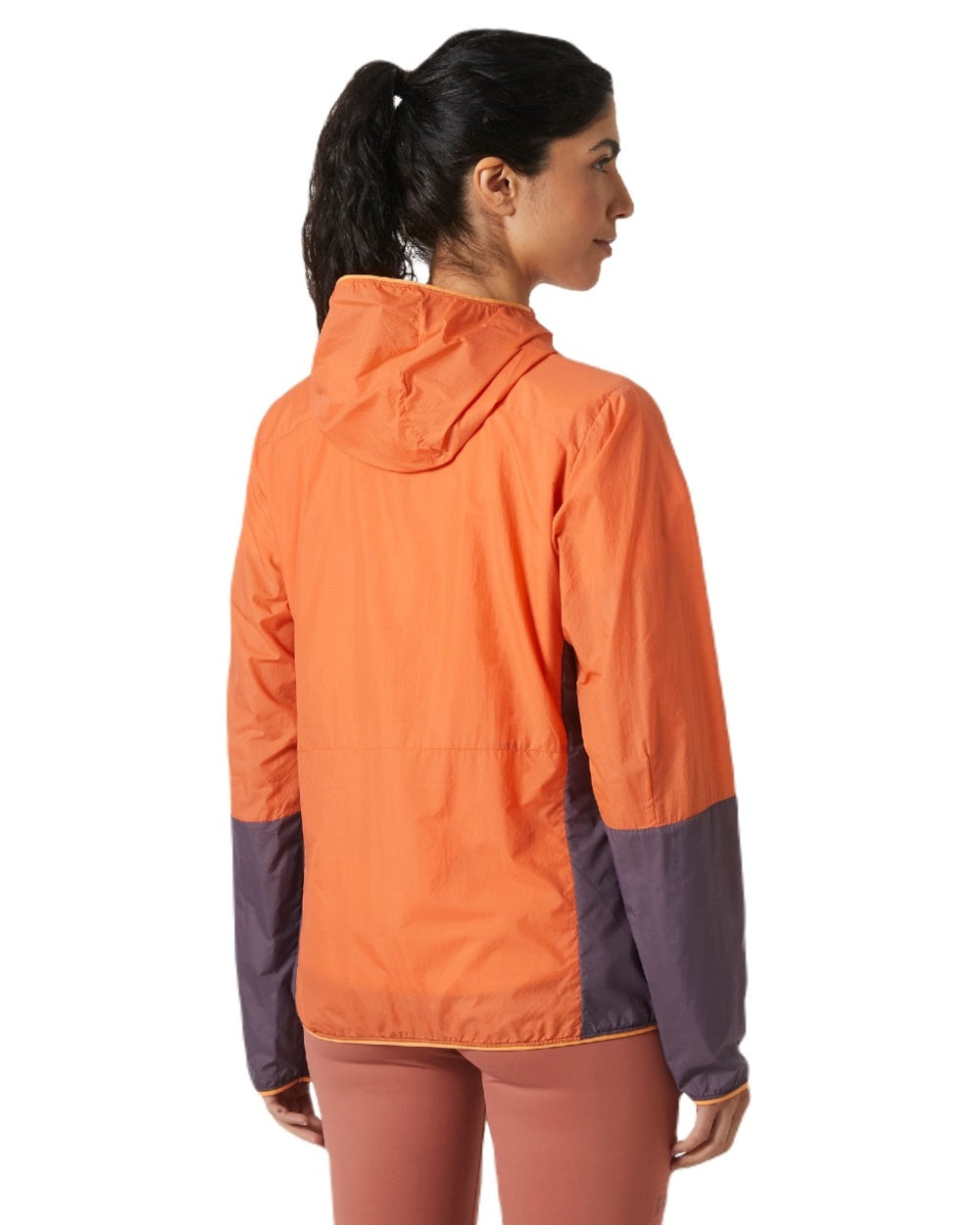 Bonfire coloured Helly Hansen Womens Roam Wind Anorak on white background
