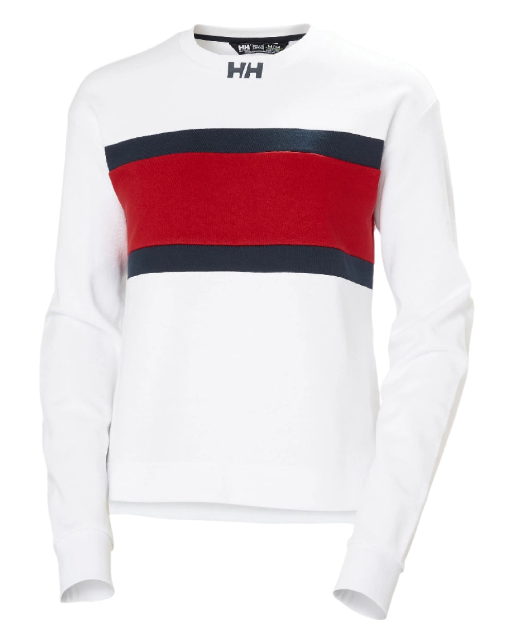 White coloured Helly Hansen Womens Salt Crew Sweatshirt on white background
