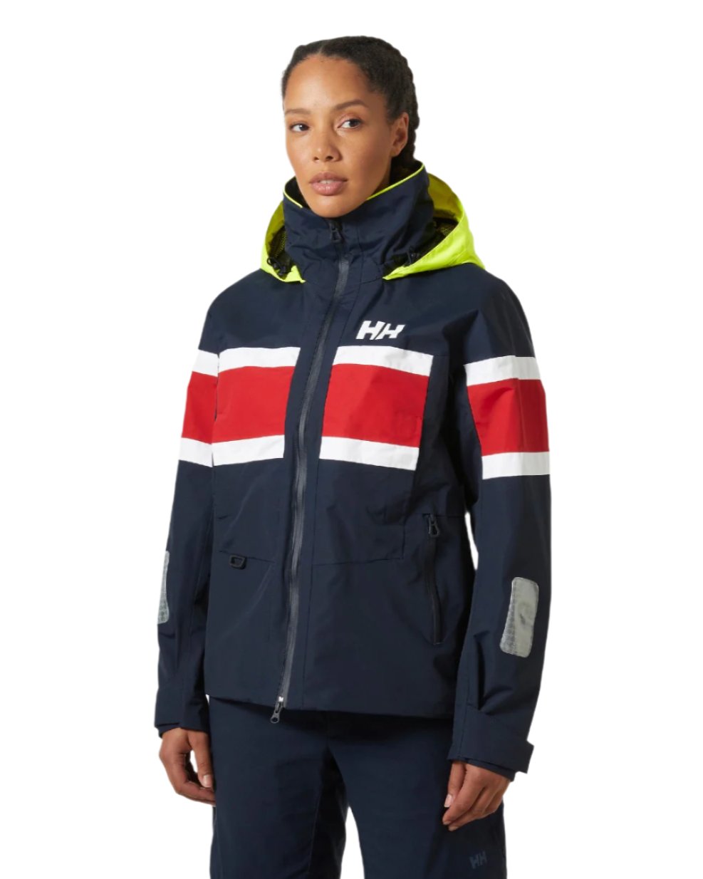 Navy coloured Helly Hansen Womens Salt Original Sailing Jacket on white background