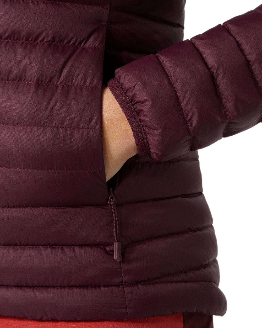 Hickory Coloured Helly Hansen Womens Sirdal Hooded Insulated Jacket on white background