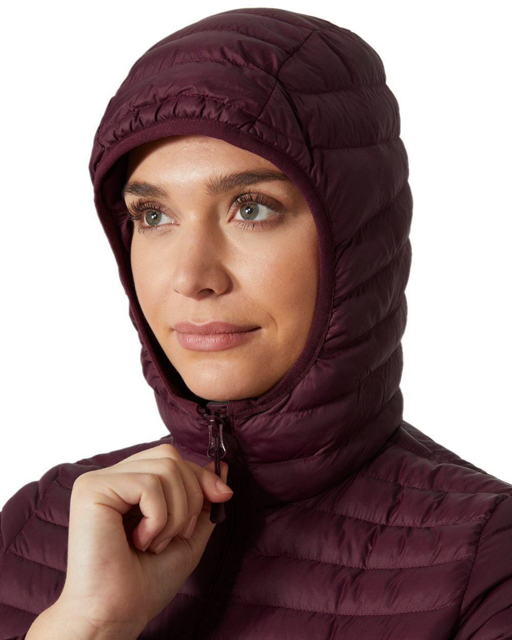 Hickory Coloured Helly Hansen Womens Sirdal Hooded Insulated Jacket on white background