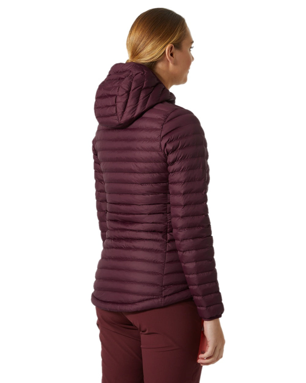 Hickory Coloured Helly Hansen Womens Sirdal Hooded Insulated Jacket on white background