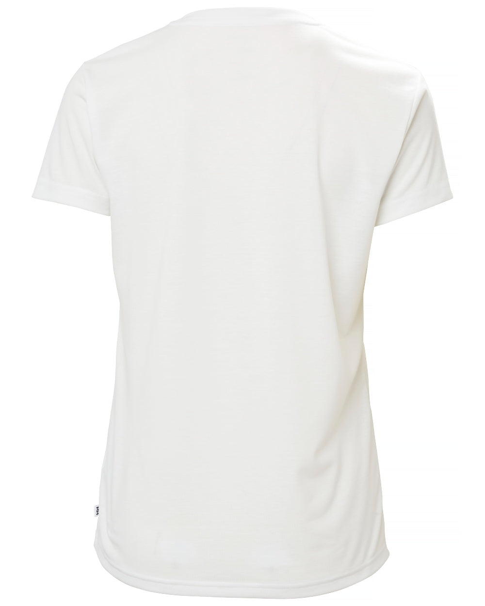 White coloured Helly Hansen Womens Skog Recycled Graphic T-Shirt on white background