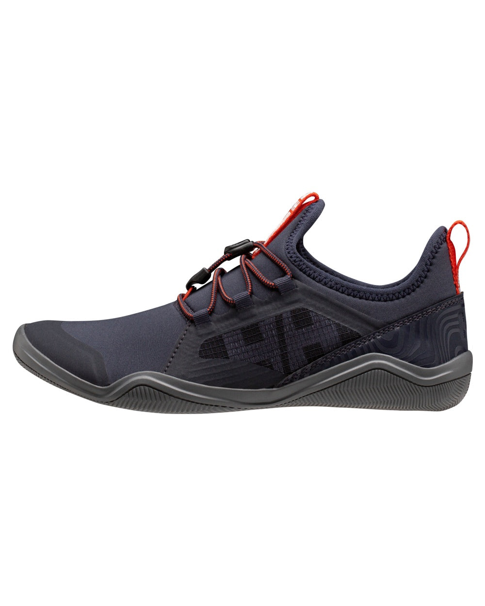 Navy Flame Coloured Helly Hansen Womens Supalight Moc One Watersport Shoes on white background