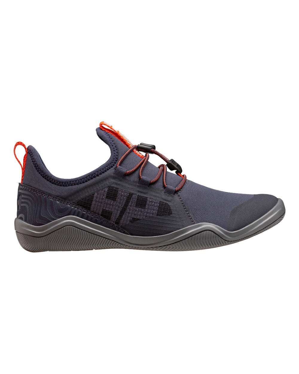 Navy Flame Coloured Helly Hansen Womens Supalight Moc One Watersport Shoes on white background