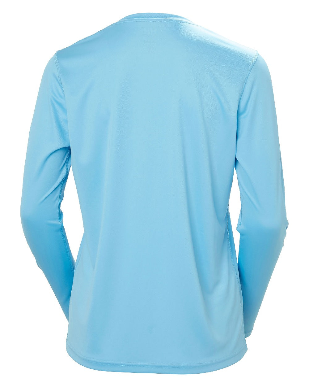 Aqua coloured Helly Hansen Womens Tech Crew Long Sleeve Shirt 2.0 on white background
