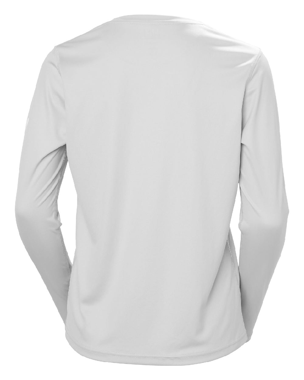 Grey Fog coloured Helly Hansen Womens Tech Crew Long Sleeve Shirt 2.0 on white background