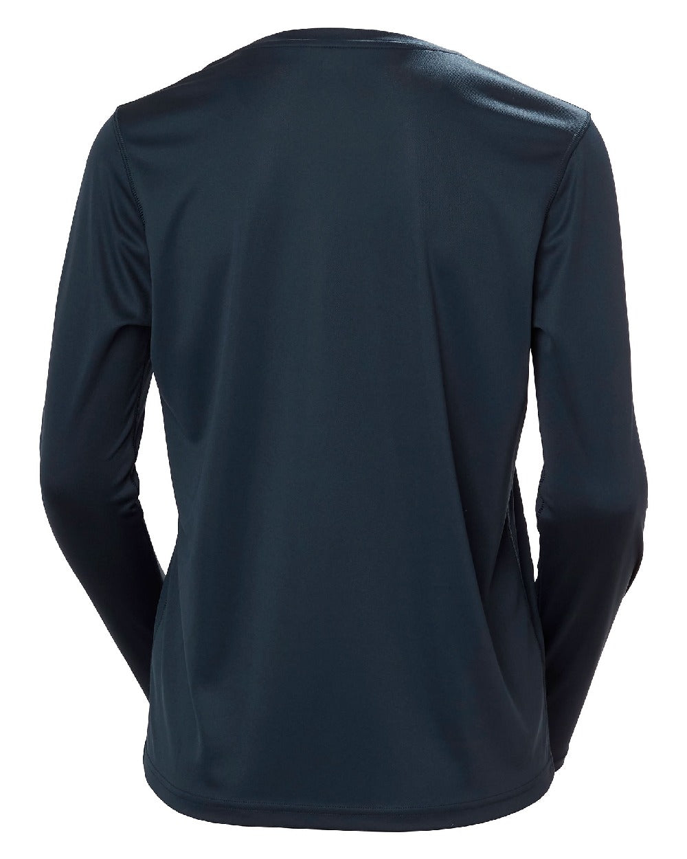 Navy coloured Helly Hansen Womens Tech Crew Long Sleeve Shirt 2.0 on white background