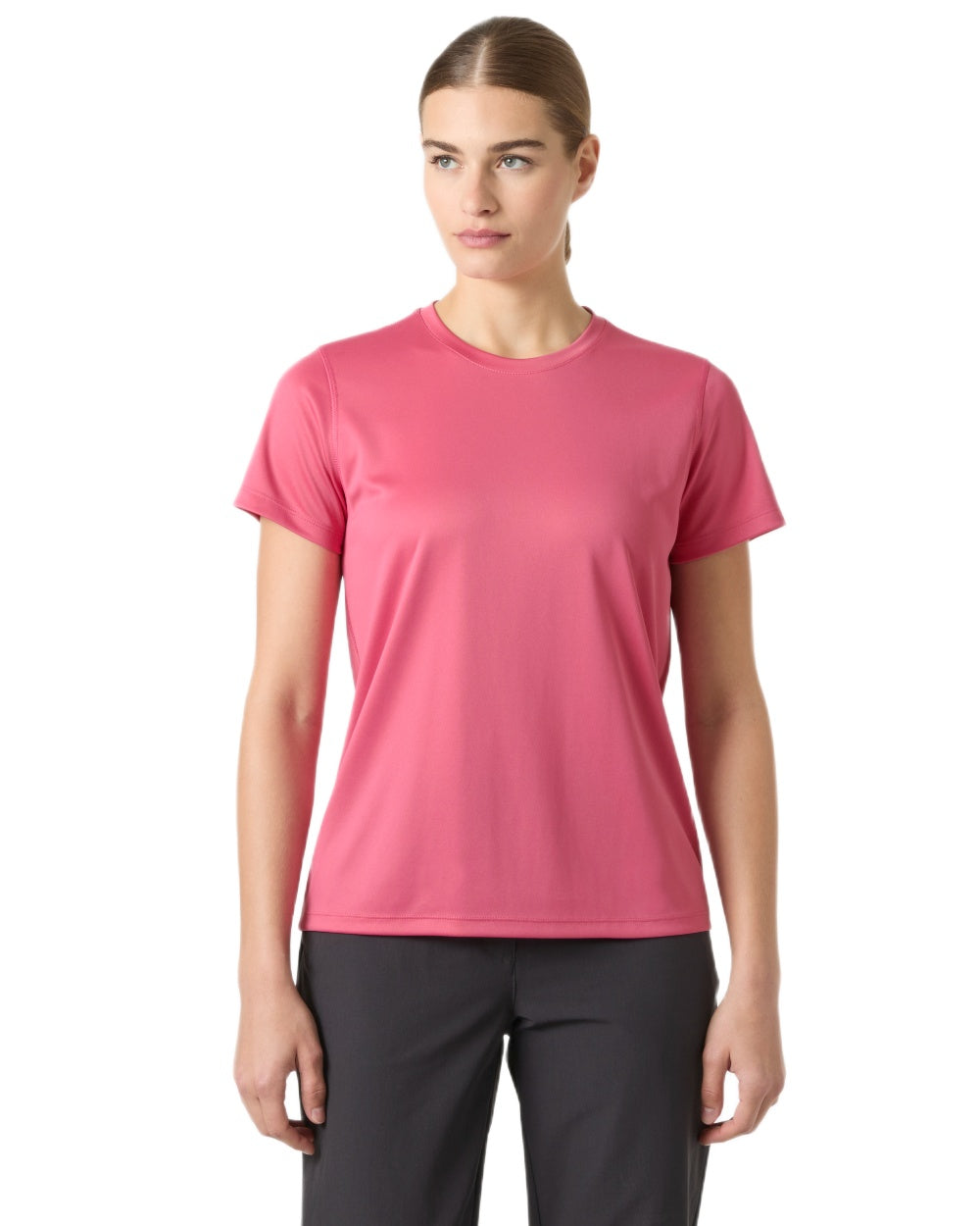 Cascadia Pink coloured Helly Hansen Womens Tech T-Shirt 2.0 on white background