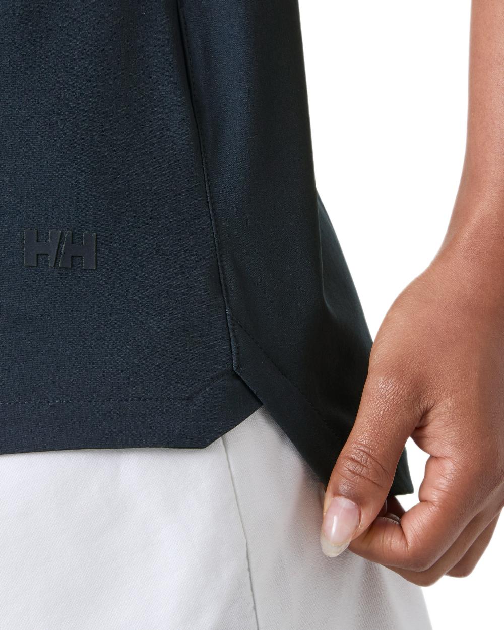 Navy coloured Helly Hansen Womens Thalia T-Shirt on white background