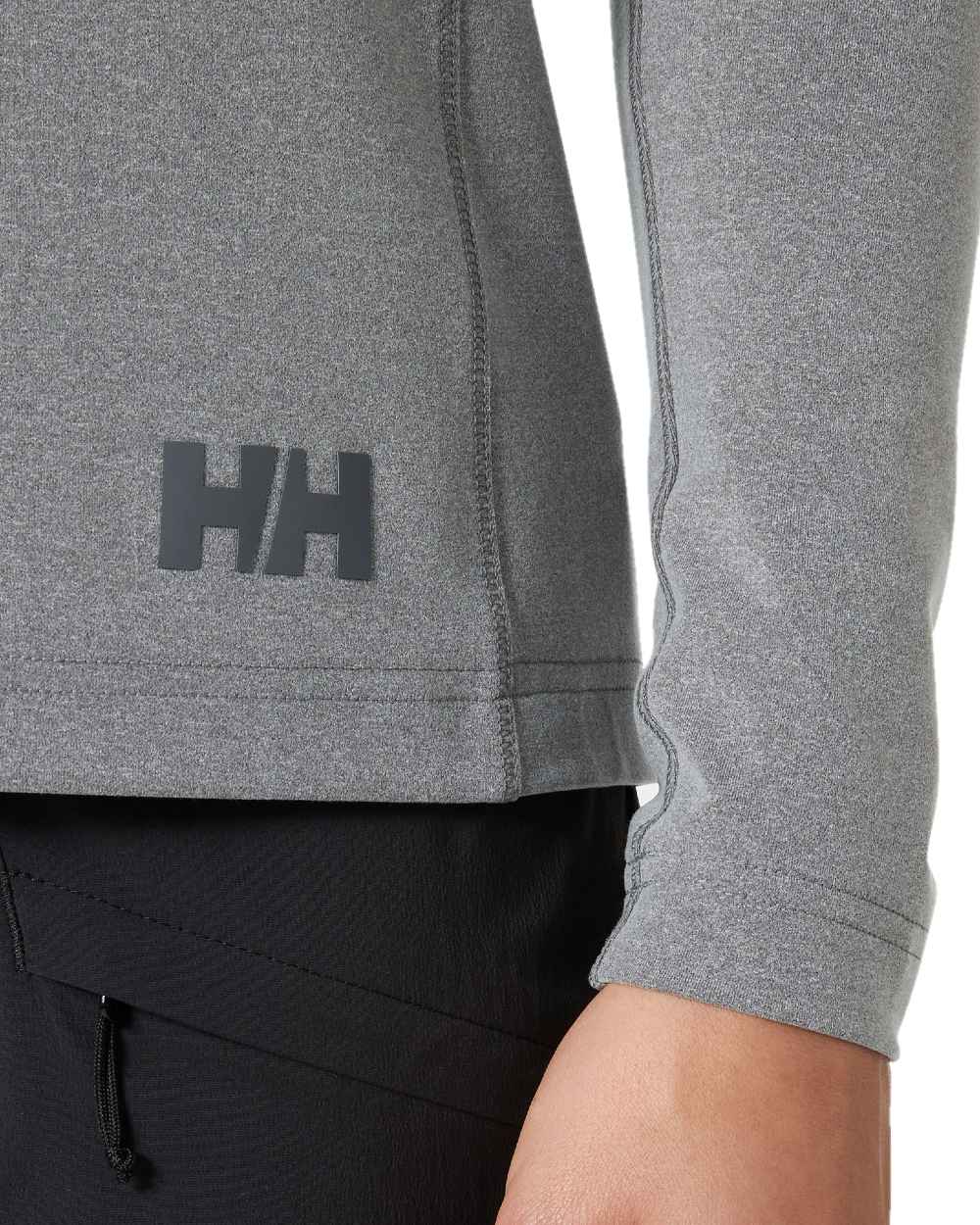 Ebony Melange coloured Helly Hansen Womens Tyri Knit Hoodie on white background