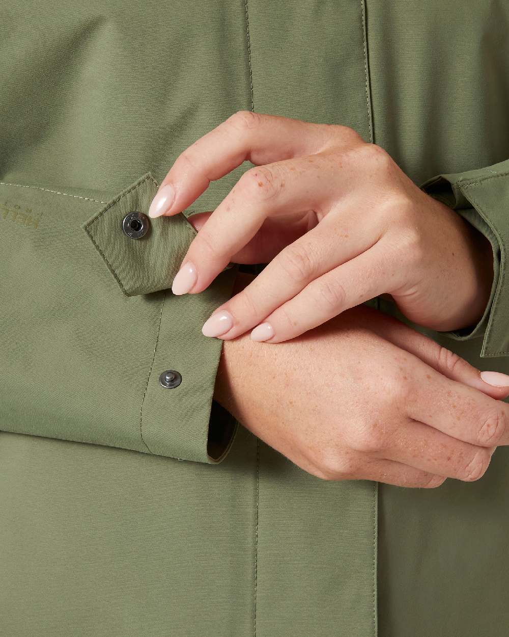 Lav Green coloured Helly Hansen Womens Valentia 2.0 Raincoat on white background