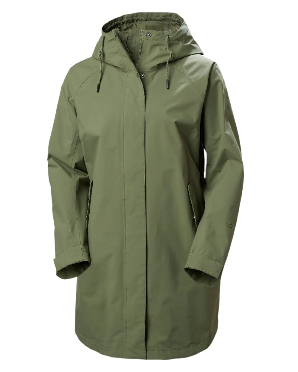 Lav Green coloured Helly Hansen Womens Valentia 2.0 Raincoat on white background