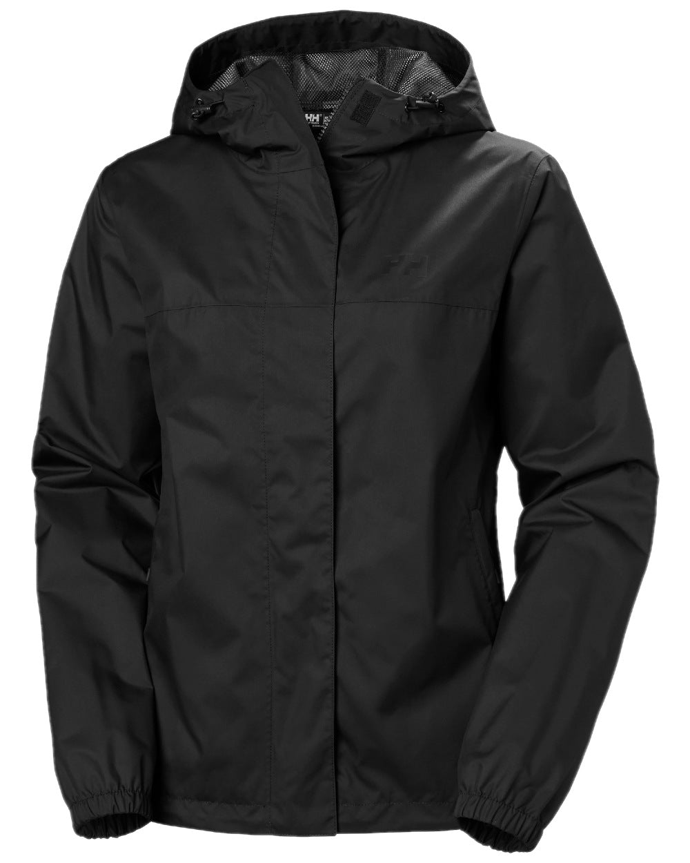 Black coloured Helly Hansen Womens Vancouver Rain Jacket on white background