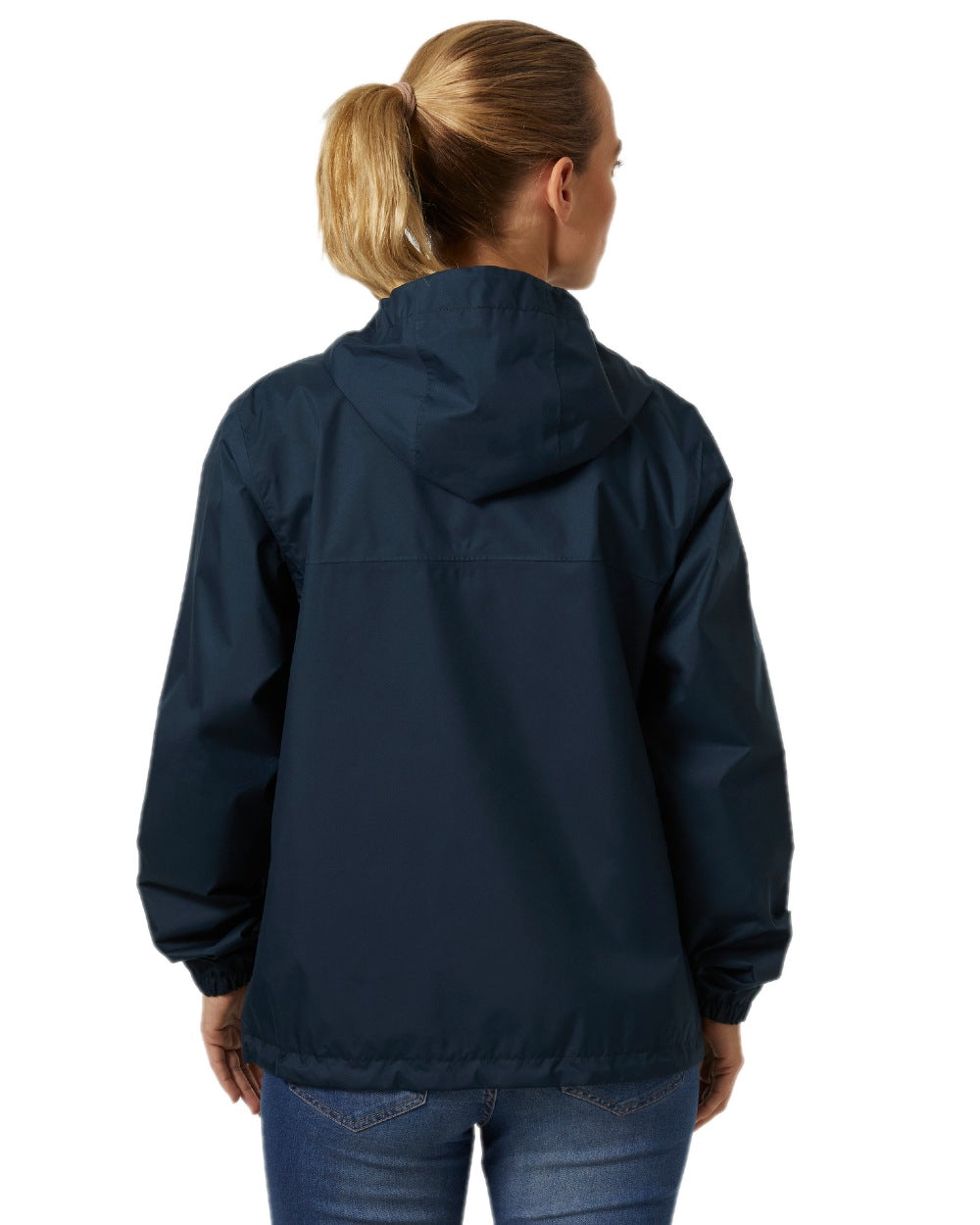 Navy coloured Helly Hansen Womens Vancouver Rain Jacket on white background