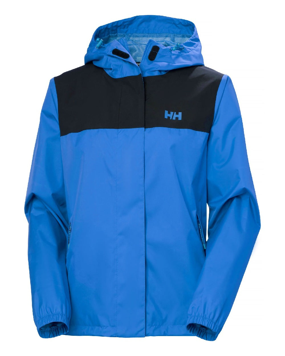 Ultra Blue coloured Helly Hansen Womens Vancouver Rain Jacket on white background